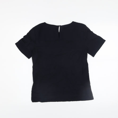 Hobbs Women's Blue Short Sleeve Blouse XS Lightweight Work Top