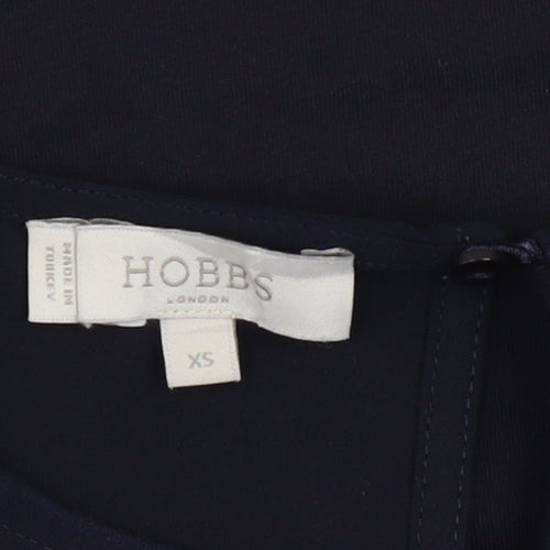 Hobbs Women's Blue Short Sleeve Blouse XS Lightweight Work Top