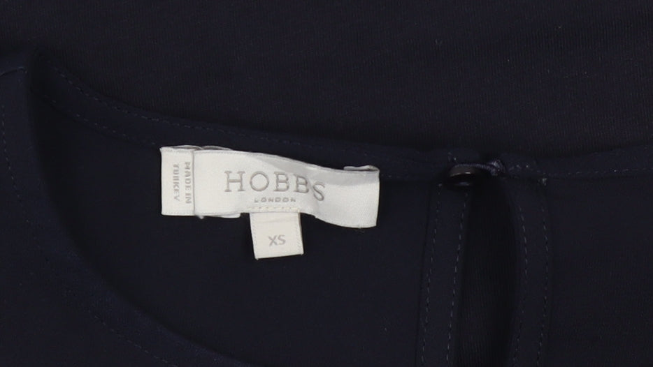 Hobbs Women's Blue Short Sleeve Blouse XS Lightweight Work Top