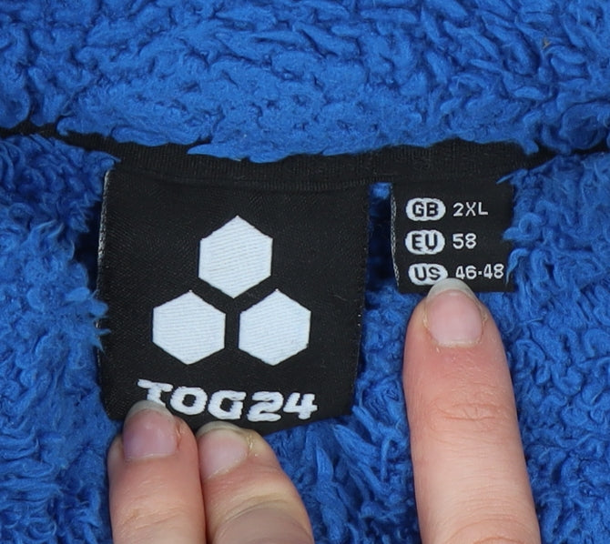 TOG24 Men's Blue 2XL Fleece Full Zip Outdoor Jacket