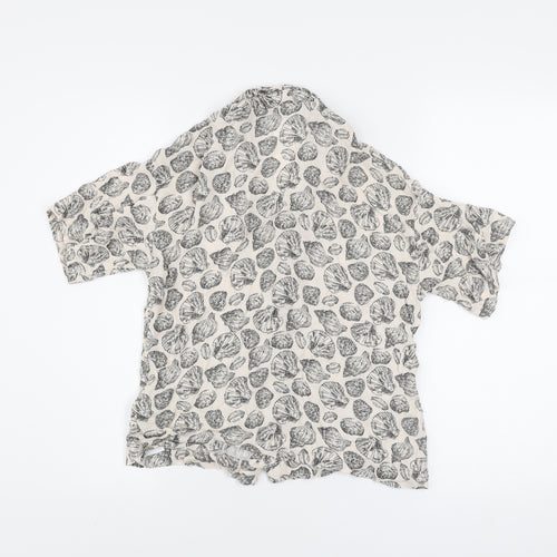 Beloved Women’s Beige Floral Viscose Button-Up Shirt UK 8