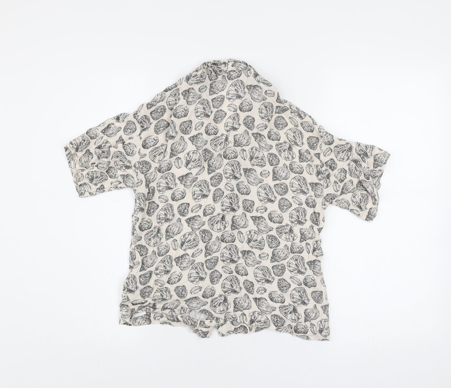 Beloved Women’s Beige Floral Viscose Button-Up Shirt UK 8
