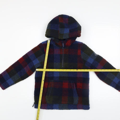 Joules Girls Multicoloured Fleece Check Hooded Pullover 8 Years