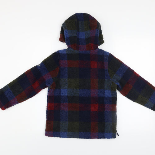 Joules Girls Multicoloured Fleece Check Hooded Pullover 8 Years