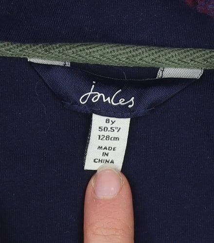 Joules Girls Multicoloured Fleece Check Hooded Pullover 8 Years