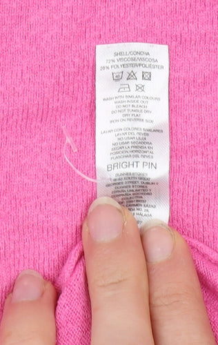 Savida Women's Pink Crew Neck Long Sleeve Pullover Jumper Size 12