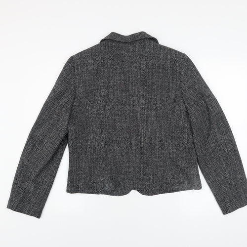 GOLD Womens Grey Tweed Blazer Jacket Size 16 Classic Business