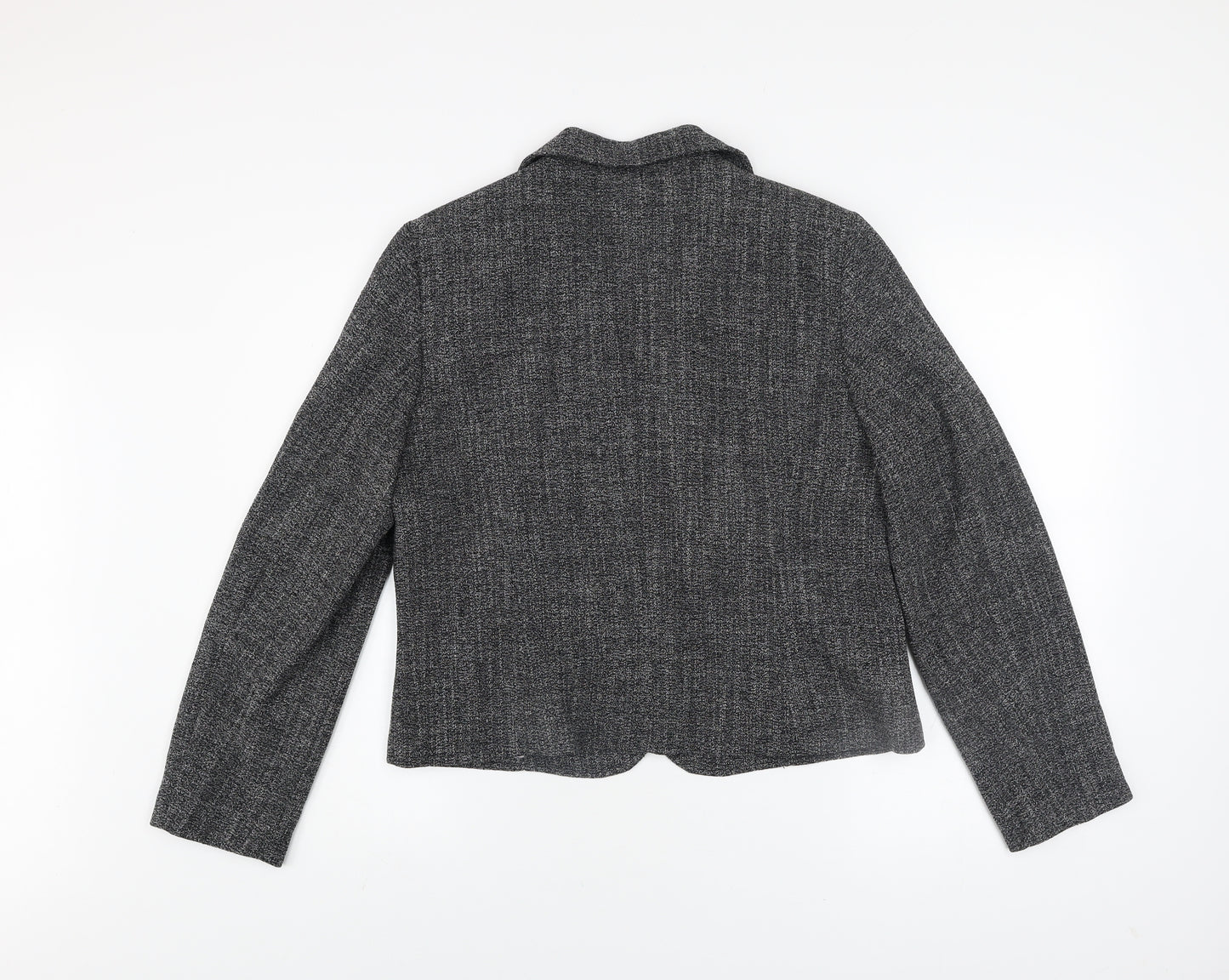GOLD Womens Grey Tweed Blazer Jacket Size 16 Classic Business