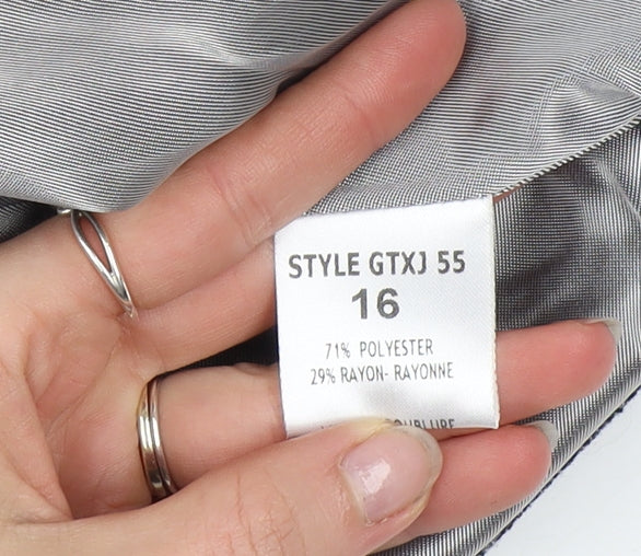 GOLD Womens Grey Tweed Blazer Jacket Size 16 Classic Business