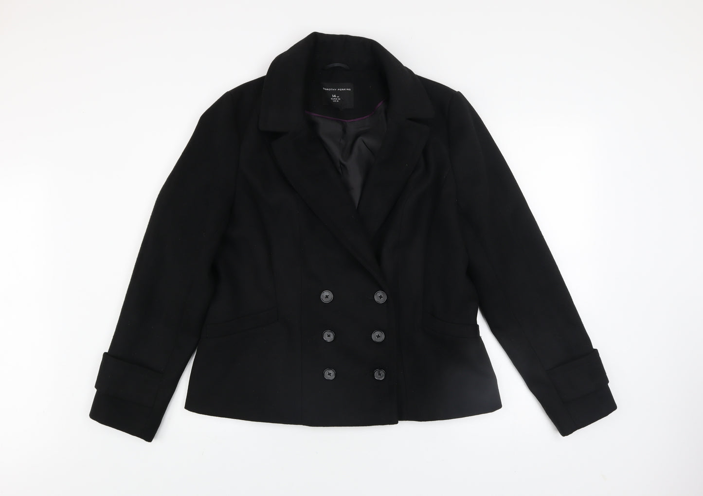 Dorothy Perkins Women's Black Size 14 Blazer Jacket