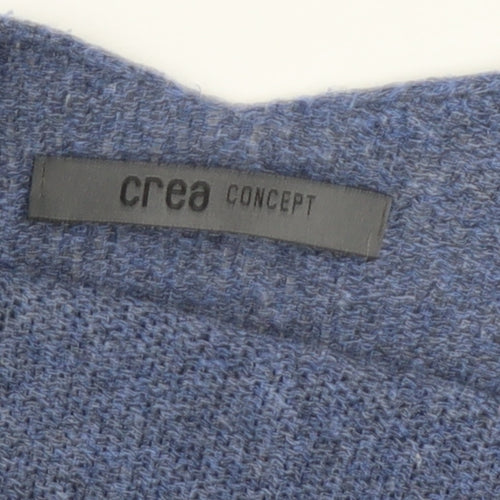 Crea Concept Women’s Blue V-Neck Short Sleeve Knit Jumper Size 12
