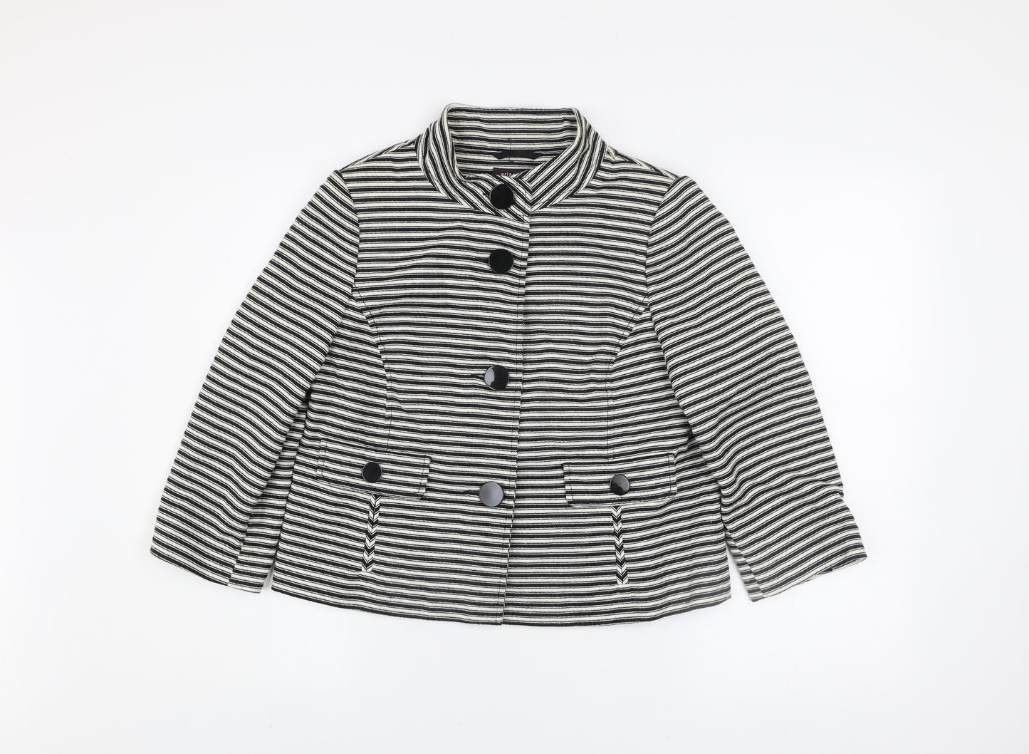 Principles Petite Women’s Black Striped Cotton Jacket Size 12