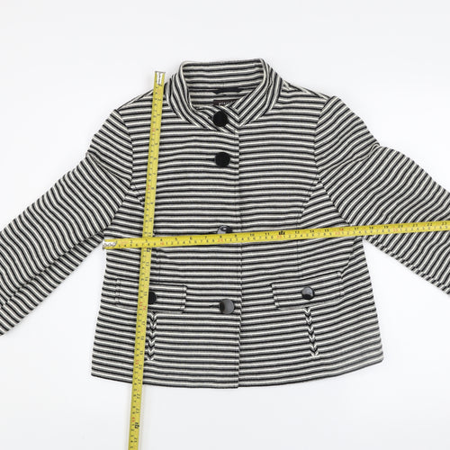Principles Petite Women’s Black Striped Cotton Jacket Size 12