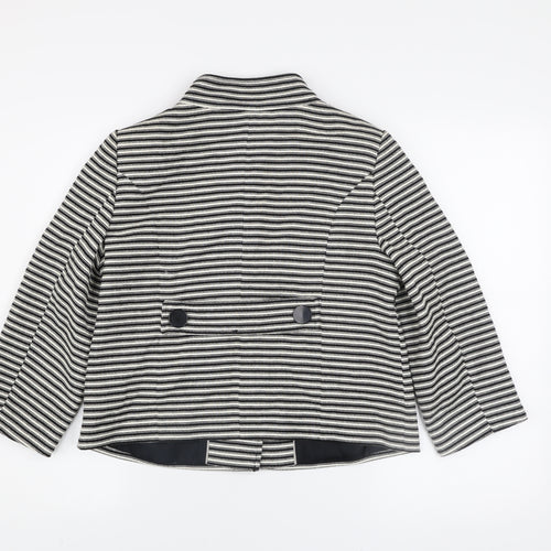 Principles Petite Women’s Black Striped Cotton Jacket Size 12