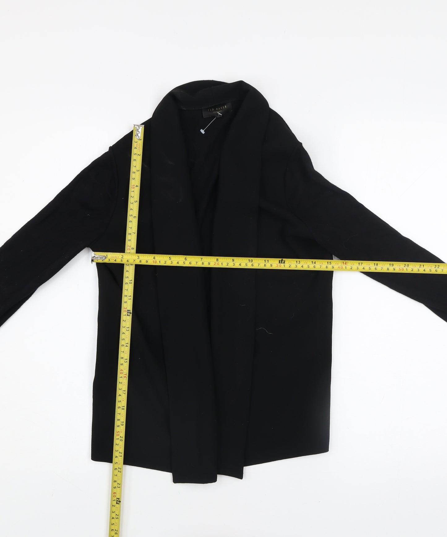 Ted Baker Women’s Black Size 10 Open Knit Long Sleeve Cardigan