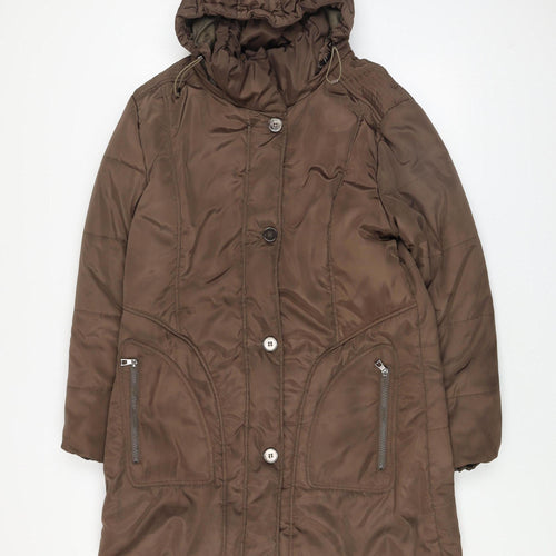 Betty Kay Women Brown Size 12 Hooded Puffer Coat