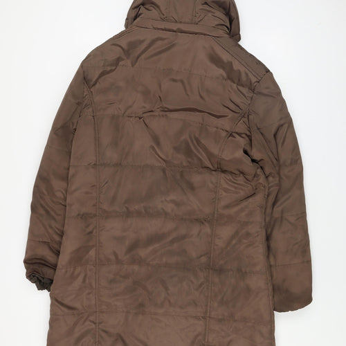 Betty Kay Women Brown Size 12 Hooded Puffer Coat