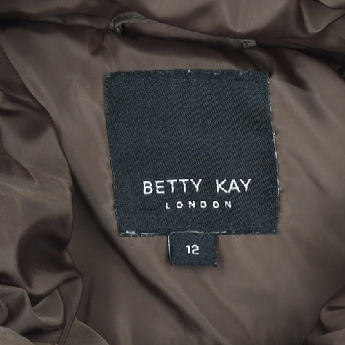 Betty Kay Women Brown Size 12 Hooded Puffer Coat
