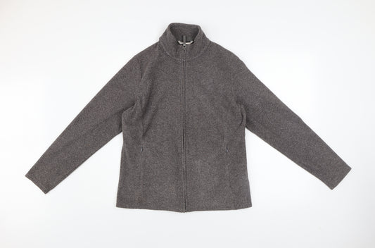 Marks and Spencer Womens Grey Size 14 Full Zip Fleece Jacket