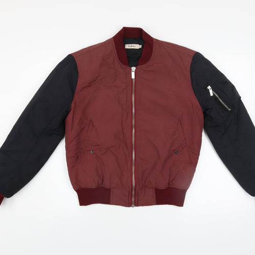 Dr Martens Men's Red Bomber Jacket XS Full Zip Cotton Lined