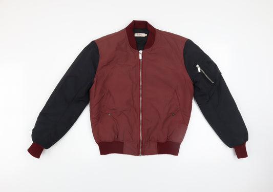 Dr Martens Men's Red Bomber Jacket XS Full Zip Cotton Lined