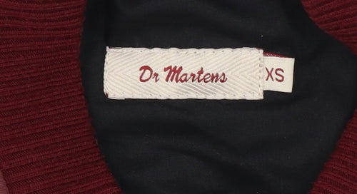 Dr Martens Men's Red Bomber Jacket XS Full Zip Cotton Lined