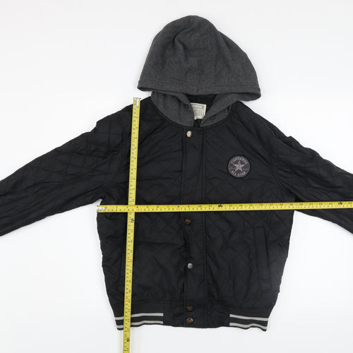Converse Men's Black XS Quilted Hooded Jacket