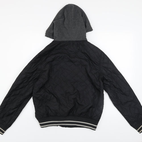 Converse Men's Black XS Quilted Hooded Jacket