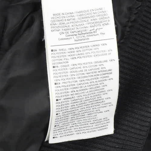 Converse Men's Black XS Quilted Hooded Jacket