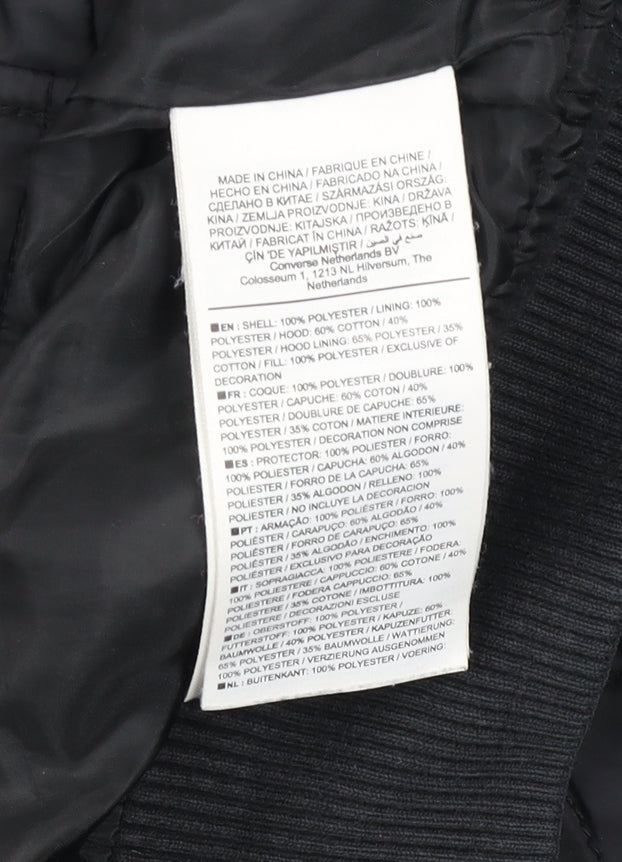 Converse Men's Black XS Quilted Hooded Jacket