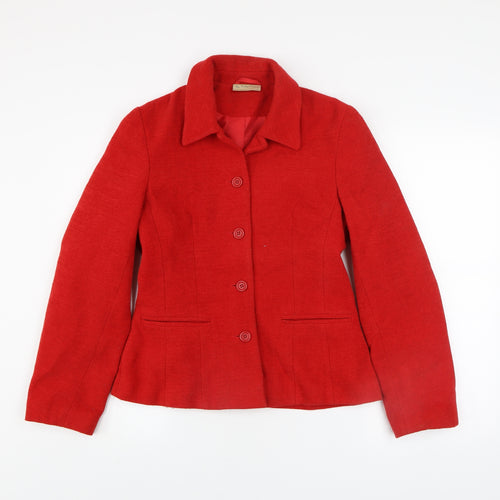 Bay Trading Company Women's Red Wool Blend Classic Blazer Size 10