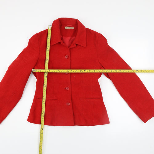 Bay Trading Company Women's Red Wool Blend Classic Blazer Size 10