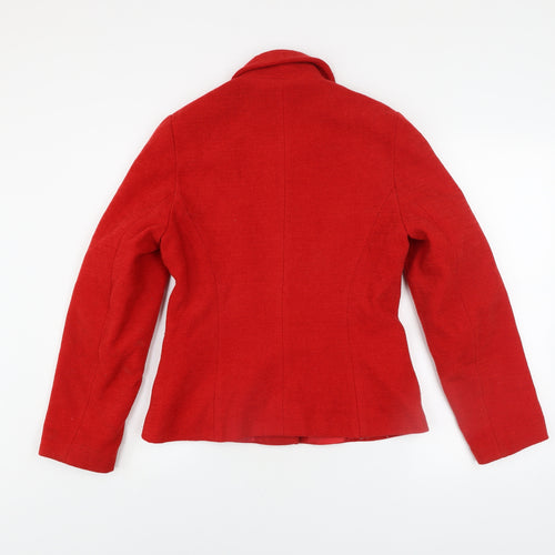 Bay Trading Company Women's Red Wool Blend Classic Blazer Size 10