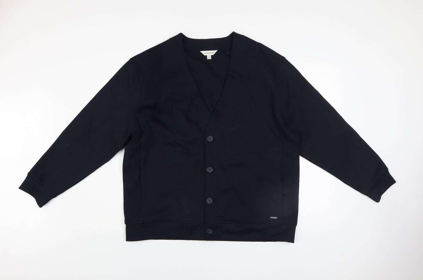 Marks and Spencer Autograph Men's Black Cotton Cardigan L