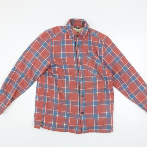 Cotton Traders Men's Terracotta Check Flannel Shirt XS Long Sleeve