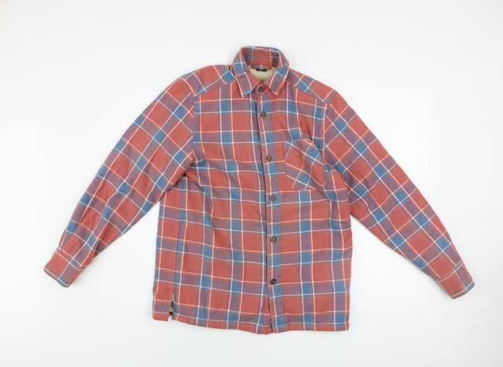 Cotton Traders Men's Terracotta Check Flannel Shirt XS Long Sleeve