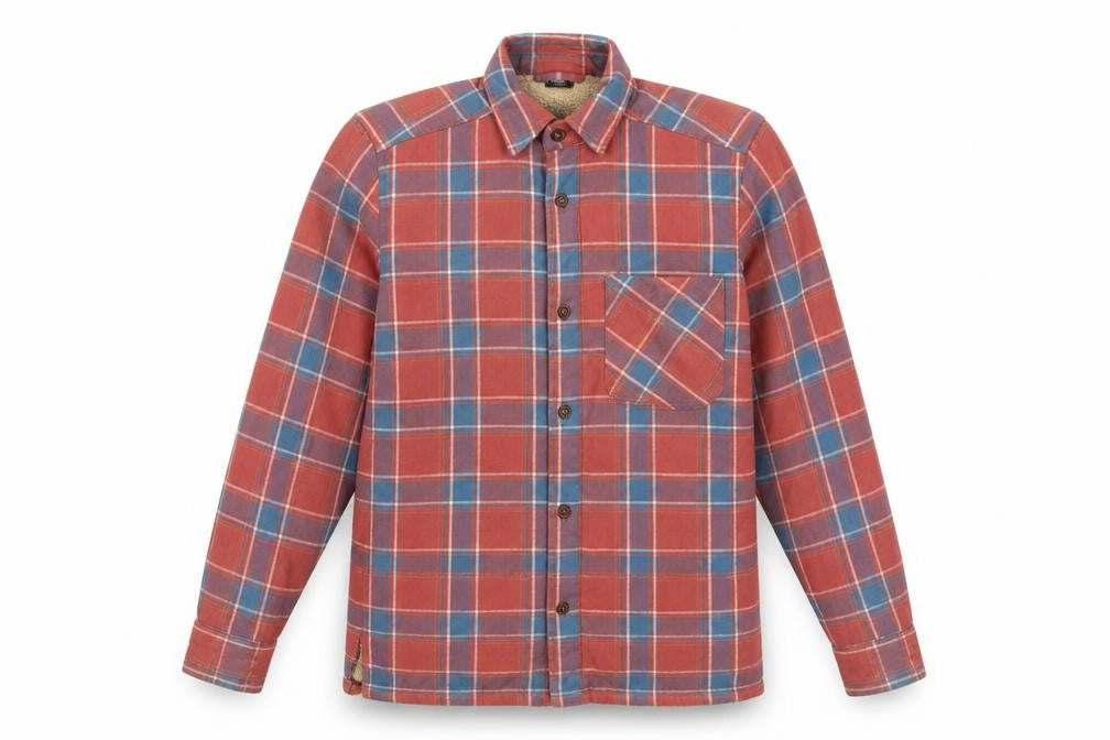 Cotton Traders Men's Terracotta Check Flannel Shirt XS Long Sleeve