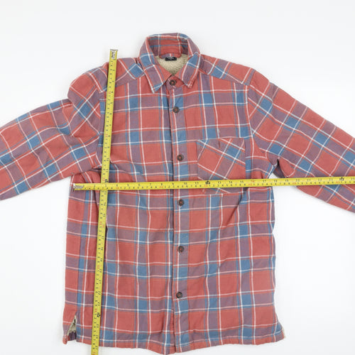 Cotton Traders Men's Terracotta Check Flannel Shirt XS Long Sleeve