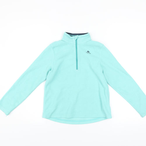 Quechua Girls Turquoise Fleece Half Zip Sweatshirt 8-9 Years