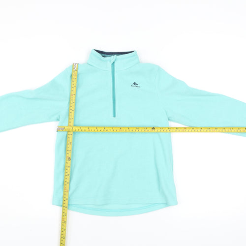 Quechua Girls Turquoise Fleece Half Zip Sweatshirt 8-9 Years