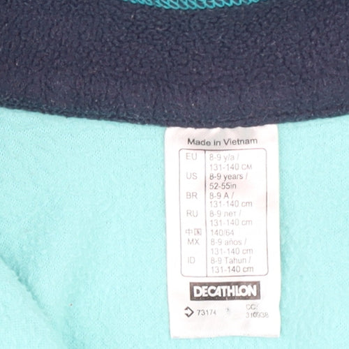 Quechua Girls Turquoise Fleece Half Zip Sweatshirt 8-9 Years
