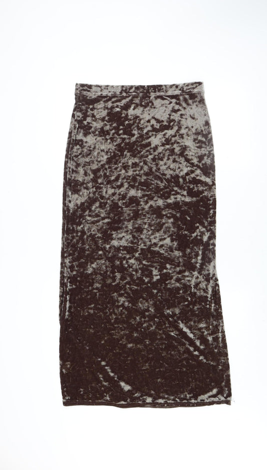 Atmosphere Women Brown Velvet Midi Pencil Skirt Size 12
