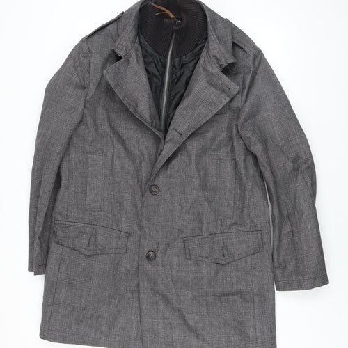 Rocha John Rocha Men's Grey Mid-Length Overcoat M Classic Workwear Style