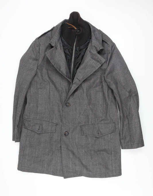 Rocha John Rocha Men's Grey Mid-Length Overcoat M Classic Workwear Style