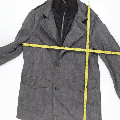 Rocha John Rocha Men's Grey Mid-Length Overcoat M Classic Workwear Style