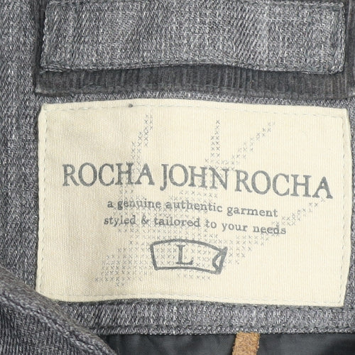 Rocha John Rocha Men's Grey Mid-Length Overcoat M Classic Workwear Style