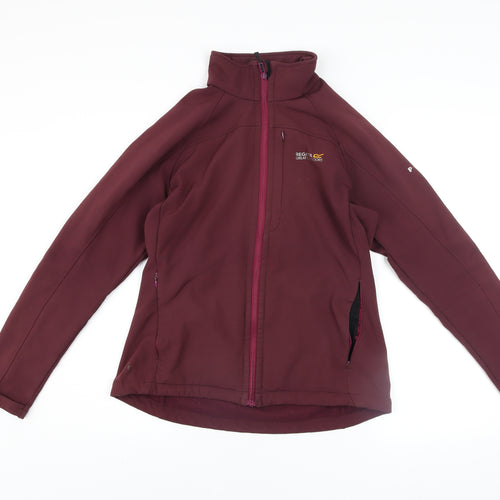 Regatta Women Purple Softshell Outdoor Jacket UK 12 Full Zip Windproof