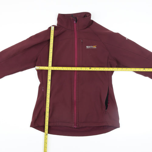 Regatta Women Purple Softshell Outdoor Jacket UK 12 Full Zip Windproof