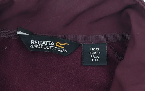 Regatta Women Purple Softshell Outdoor Jacket UK 12 Full Zip Windproof