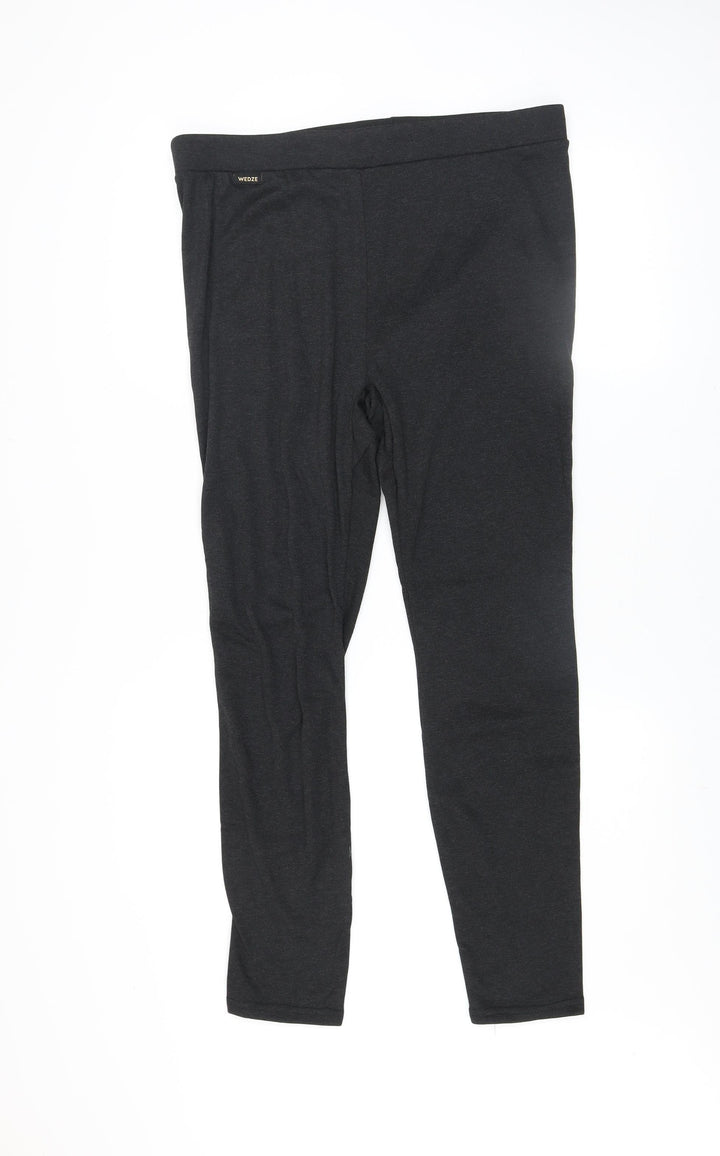 Wedze Womens Black 2XL Fleece Lined Leggings Winter Ski Warm Activewear